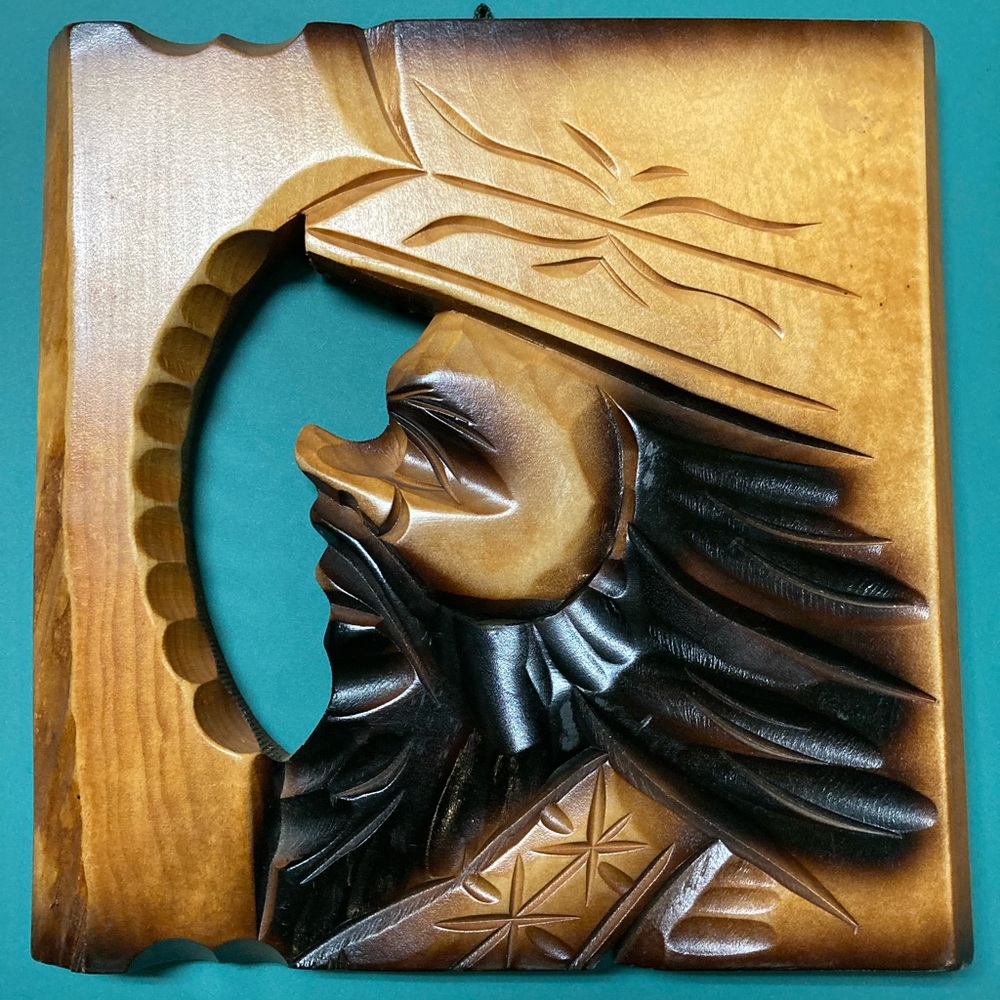 Wood Carved Man with Beard
